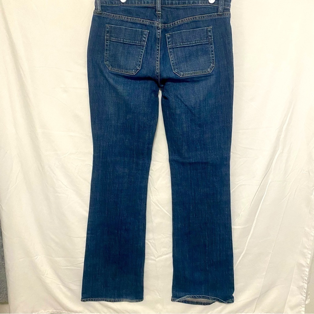 GAP Women' Size 2 Boot Cut Stretch Mid Rise Flap Pockets Dk Wash Denim Jeans Y2K - Picture 5 of 11